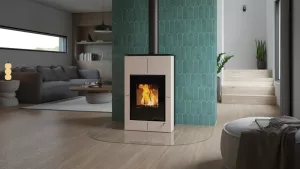 HS FLAMINGO Krbová kamna AQUAFLAM VARIO ® SAPORO 11/5kW krémová, elektronická regulace