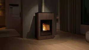 HS FLAMINGO Krbová kamna AQUAFLAM VARIO ® SAPORO 11/7kW hnědá - sametová, elektronická regulace