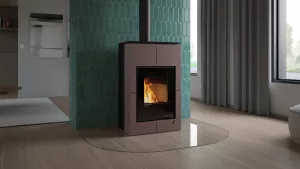 HS FLAMINGO Krbová kamna AQUAFLAM VARIO ® SAPORO 11/7kW hnědá - sametová, elektronická regulace