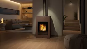HS FLAMINGO Krbová kamna AQUAFLAM VARIO ® SAPORO 11/5kW hnědá - sametová, elektronická regulace
