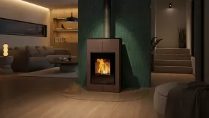 HS FLAMINGO Krbová kamna AQUAFLAM VARIO ® SAPORO 11/5kW hnědá - sametová, elektronická regulace