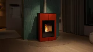 HS FLAMINGO Krbová kamna AQUAFLAM VARIO ® SAPORO 11/5kW červená, elektronická regulace