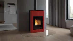 HS FLAMINGO Krbová kamna AQUAFLAM VARIO ® SAPORO 11/7kW červená, elektronická regulace