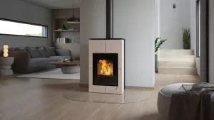 HS FLAMINGO Krbová kamna AQUAFLAM VARIO ® SAPORO 11kW krémová (teplovzdušná verze)