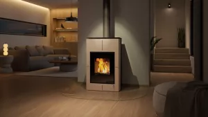 HS FLAMINGO Krbová kamna AQUAFLAM VARIO ® SAPORO 11kW krémová (teplovzdušná verze)