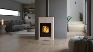 HS FLAMINGO Krbová kamna AQUAFLAM VARIO ® SAPORO 11kW krémová (teplovzdušná verze)
