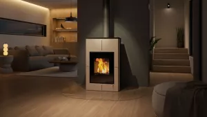 HS FLAMINGO Krbová kamna AQUAFLAM VARIO ® SAPORO 11kW krémová (teplovzdušná verze)
