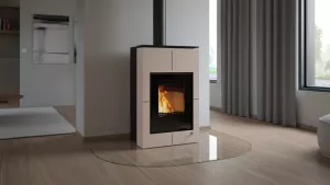 HS FLAMINGO Krbová kamna AQUAFLAM VARIO ® SAPORO 11kW krémová (teplovzdušná verze)