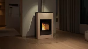 HS FLAMINGO Krbová kamna AQUAFLAM VARIO ® SAPORO 11kW krémová (teplovzdušná verze)