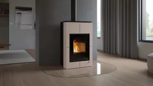 HS FLAMINGO Krbová kamna AQUAFLAM VARIO ® SAPORO 11kW krémová (teplovzdušná verze)