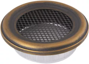 AMSTAL Krbová mřížka KULATÁ 125 mm zlatá patina Parkanex AMSTAL Krbová mřížka KULATÁ 125 mm zlatá patina Parkanex