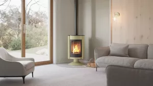 HS FLAMINGO Krbová kamna MASTERFLAMME ® Medie II, olivová