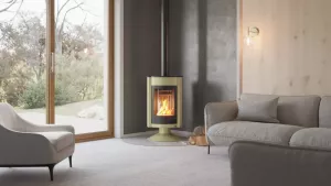 HS FLAMINGO Krbová kamna MASTERFLAMME ® Medie II, olivová