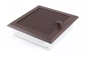 AMSTAL Krbová mřížka 16x16 cm, hnědý brokát s žaluzií Parkanex
