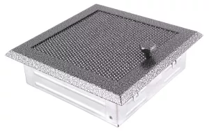 AMSTAL Krbová mřížka 16x16 cm, staré stříbro s žaluzií Parkanex