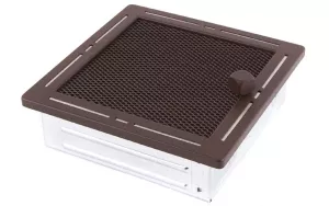 AMSTAL Krbová mřížka 16x16 cm, TREND hnědý brokát s žaluzií Parkanex