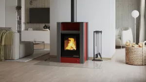 HS FLAMINGO Krbová kamna AQUAFLAM VARIO ® LEND 11/5kW červená, elektronická regulace