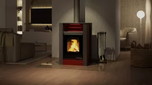 HS FLAMINGO Krbová kamna AQUAFLAM VARIO ® LEND 11/5kW červená, elektronická regulace