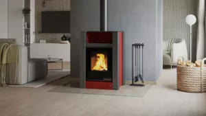 HS FLAMINGO Krbová kamna AQUAFLAM VARIO ® LEND 11/5kW červená, elektronická regulace