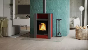 HS FLAMINGO Krbová kamna AQUAFLAM VARIO ® LEND 11/5kW červená, elektronická regulace