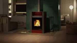 HS FLAMINGO Krbová kamna AQUAFLAM VARIO ® LEND 11/5kW červená, elektronická regulace
