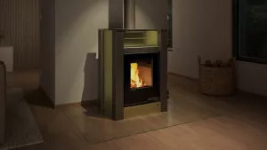 HS FLAMINGO Krbová kamna AQUAFLAM VARIO ® LEND 11/7kW olivová, elektronická regulace
