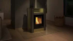 HS FLAMINGO Krbová kamna AQUAFLAM VARIO ® LEND 11/7kW olivová, elektronická regulace