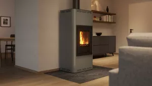 HS FLAMINGO Krbová kamna AQUAFLAM ® 12 s výměníkem - šedá, základní regulace