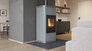 HS FLAMINGO Krbová kamna AQUAFLAM ® 12 s výměníkem - šedá, základní regulace