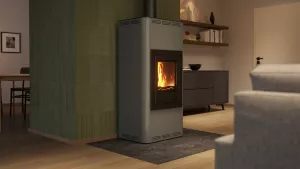 HS FLAMINGO Krbová kamna AQUAFLAM ® 12 s výměníkem - šedá, základní regulace