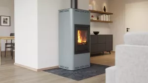 HS FLAMINGO Krbová kamna AQUAFLAM ® 12 s výměníkem - šedá, základní regulace