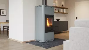 HS FLAMINGO Krbová kamna AQUAFLAM ® 12 s výměníkem - šedá, základní regulace