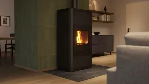 HS FLAMINGO Krbová kamna AQUAFLAM ® 17 s výměníkem - černá, základní regulace