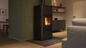 HS FLAMINGO Krbová kamna AQUAFLAM ® 12 s výměníkem - černá, základní regulace