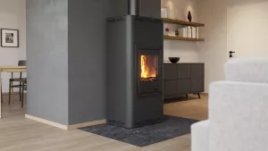 HS FLAMINGO Krbová kamna AQUAFLAM ® 12 s výměníkem - černá, základní regulace