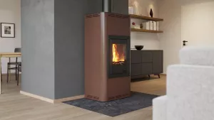 HS FLAMINGO Krbová kamna AQUAFLAM ® 12 s výměníkem - hnědá - sametová, základní regulace