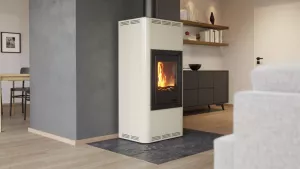 HS FLAMINGO Krbová kamna AQUAFLAM ® 12 s výměníkem - krémová, základní regulace
