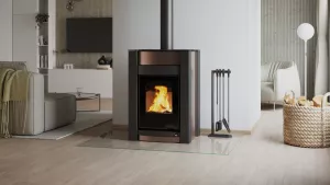 HS FLAMINGO Krbová kamna AQUAFLAM VARIO ® KALMAR 11/7kW hnědá - sametová, elektronická regulace