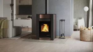 HS FLAMINGO Krbová kamna AQUAFLAM VARIO ® KALMAR 11/7kW hnědá - sametová, elektronická regulace