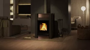 HS FLAMINGO Krbová kamna AQUAFLAM VARIO ® KALMAR 11/7kW hnědá - sametová, elektronická regulace