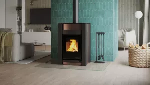 HS FLAMINGO Krbová kamna AQUAFLAM VARIO ® KALMAR 11/7kW hnědá - sametová, elektronická regulace