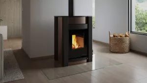 HS FLAMINGO Krbová kamna AQUAFLAM VARIO ® KALMAR 11/7kW hnědá - sametová, elektronická regulace