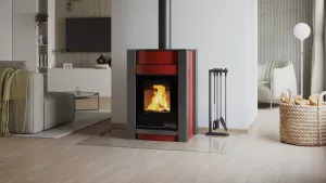 HS FLAMINGO Krbová kamna AQUAFLAM VARIO ® KALMAR 11kW červená teplovzdušná verze)