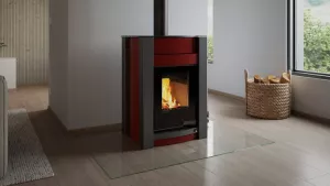 HS FLAMINGO Krbová kamna AQUAFLAM VARIO ® KALMAR 11kW červená teplovzdušná verze)