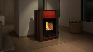 HS FLAMINGO Krbová kamna AQUAFLAM VARIO ® KALMAR 11kW červená teplovzdušná verze)