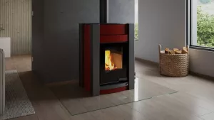 HS FLAMINGO Krbová kamna AQUAFLAM VARIO ® KALMAR 11kW červená teplovzdušná verze)