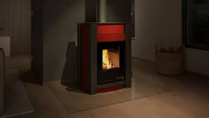 HS FLAMINGO Krbová kamna AQUAFLAM VARIO ® KALMAR 11kW červená teplovzdušná verze)