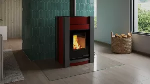 HS FLAMINGO Krbová kamna AQUAFLAM VARIO ® KALMAR 11kW červená teplovzdušná verze)