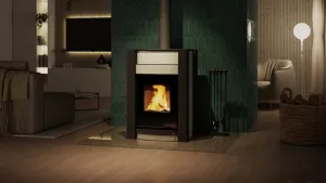 HS FLAMINGO Krbová kamna AQUAFLAM VARIO ® KALMAR 11kW krémová (teplovzdušná verze)
