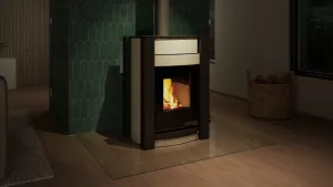 HS FLAMINGO Krbová kamna AQUAFLAM VARIO ® KALMAR 11kW krémová (teplovzdušná verze)